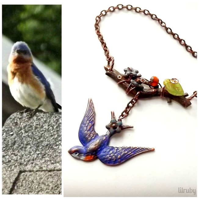 bluebird necklace Collage